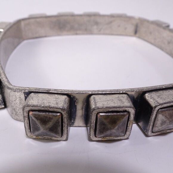 Lee Angel Piper Oxidized Silver Pyramid Square Bangle Bracelet NWT 200 - Picture 16 of 16